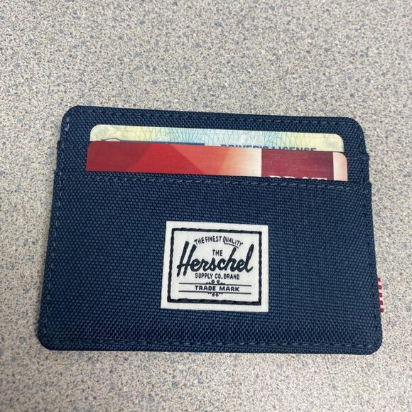 Herschel Men's Charlie Rfid Card Case Wallet, Navy, One Size US - Picture 1 of 10